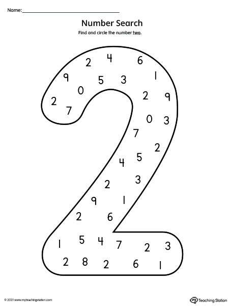 Search and find the featured number in this number recognition printable worksheet for kids.