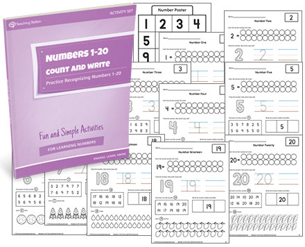 Numbers 1-20: Count and Write Activity Set