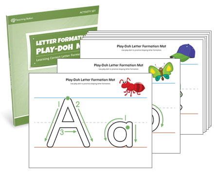 Letter Formation Play-Doh Mat Activity Set