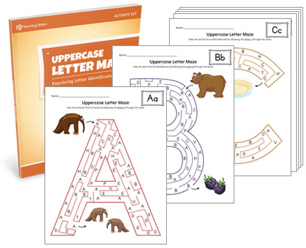 Uppercase Letter Maze Activity Set