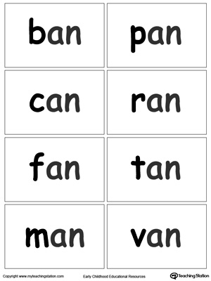 AN Word Family Flash Cards