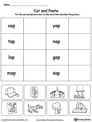 AP Word Family Match Picture with Word