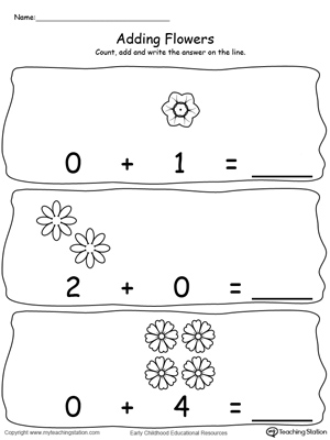 Adding Numbers With Flowers Using Zeros