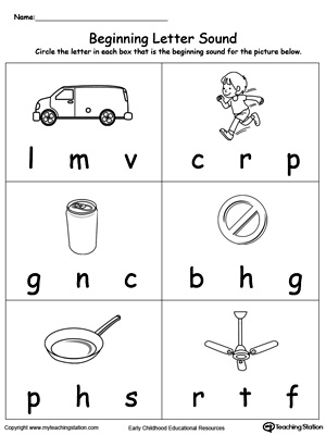 Practice recognizing the sounds and letters at the beginning of words with this AN Word Family worksheet.