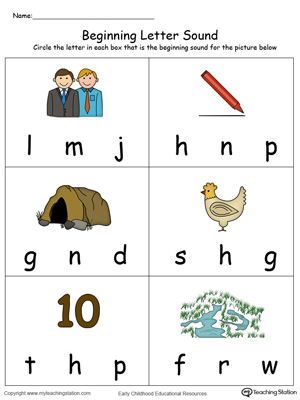 Beginning Letter Sound: EN Words in Color