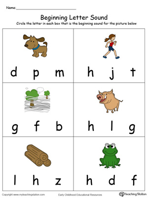 Beginning Letter Sound: OG Words in Color