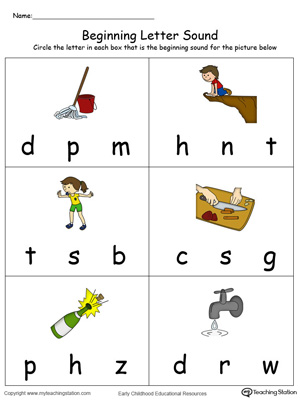 Beginning Letter Sound: OP Words in Color