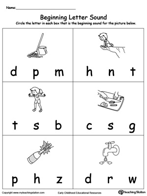 Practice recognizing the sounds and letters at the beginning of words with this OP Word Family worksheet.