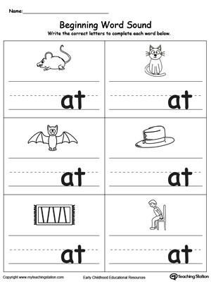 Beginning Word Sound: AT Words