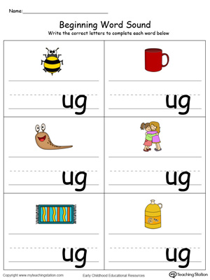 Beginning Word Sound: UG Words in Color