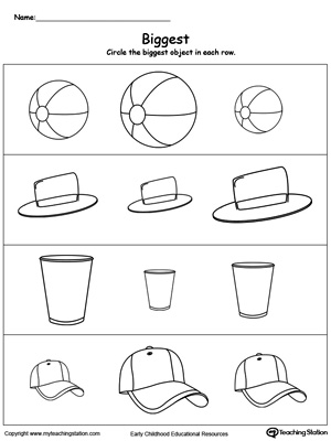 Biggest Worksheet: Identify the Biggest Object