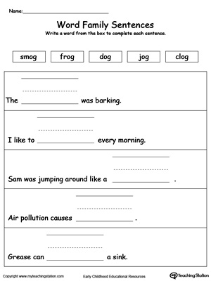 Build a Sentence: OG Word Family