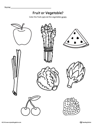 Color the Fruits and Vegetables