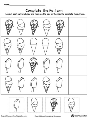 Complete the Ice Cream Patterns