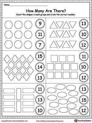 Count the Shapes in Each Group | MyTeachingStation.com