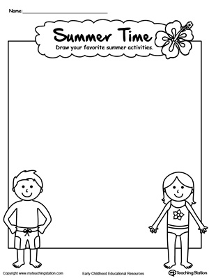 Drawing Summer Activities Printable Worksheet