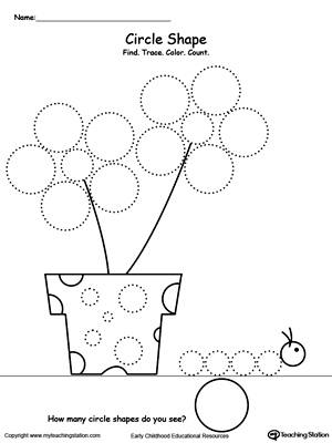 Find, Trace, Color and Count the Shapes: Circle