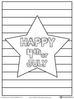 Happy 4th of July Star Coloring Page