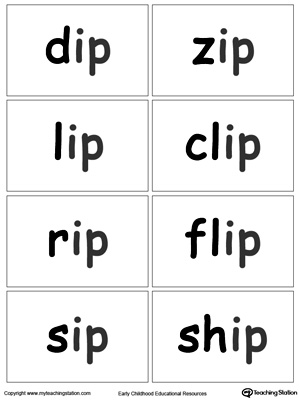 IP Word Family Flash Cards