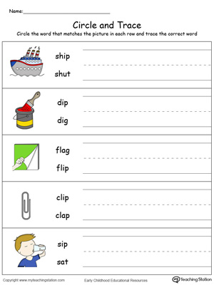 Build vocabulary, learn phonics and practice writing with this IP Word Family worksheet.