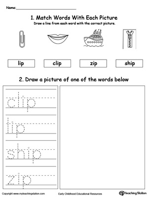 IP Word Family Phonics and Writing Practice