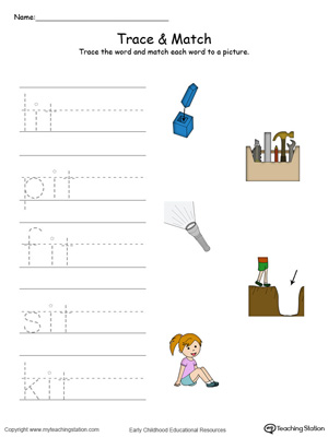 IT Word Family Trace and Match in Color