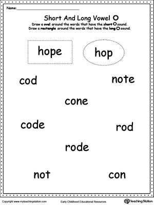 Vowels: Short or Long O Sound Words | MyTeachingStation.com