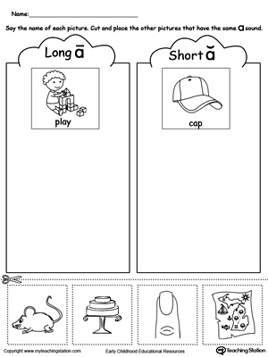 Short and Long Vowel A Picture Sorting