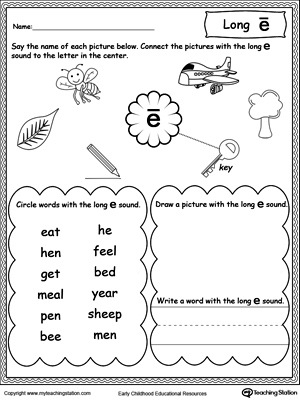 Long E Sound Worksheet