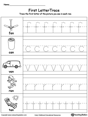 Lowercase Letter Tracing: AN Words