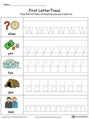 Lowercase Letter Tracing: EN Words in Color