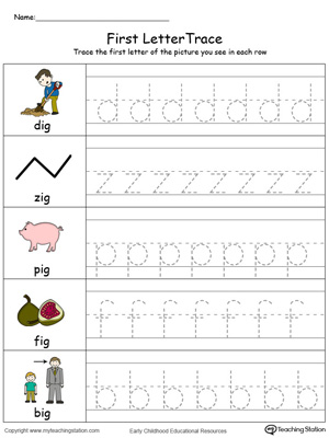 Lowercase Letter Tracing: IG Words in Color