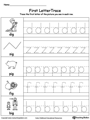 Lowercase Letter Tracing: IG Words