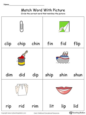 Match Word with Picture: IP Words in Color