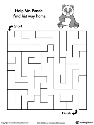 Boost fine motor skills and develop their concept of direction with this printable panda maze.