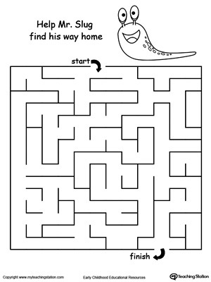 Boost fine motor skills and develop their concept of direction with this printable slug maze.