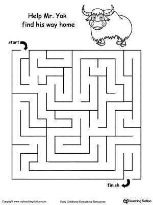 Boost fine motor skills and develop their concept of direction with this printable yak maze.