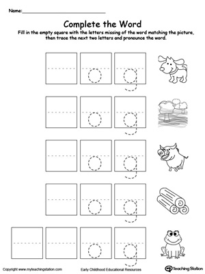 Complete the beginning sound of words in this OG Word Family printable worksheet.