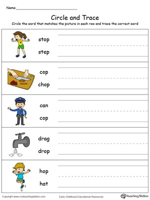 Build vocabulary, learn phonics and practice writing with this OP Word Family worksheet.