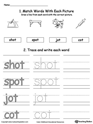 OT Word Family Connect, Trace and Write