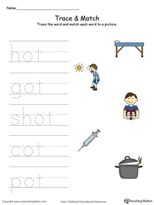 OT Word Family Trace and Match in Color