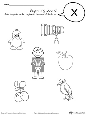 beginning sound of the letter x myteachingstationcom