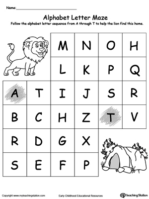 Practice Alphabet Sequence With Letter Maze