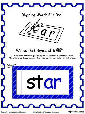 Use this Printable Rhyming Words Flip Book AR in Color to teach your child to see the relationship between similar words.