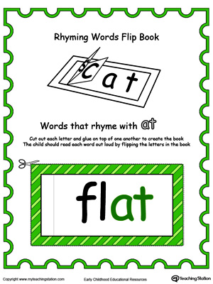 Use this Printable Rhyming Words Flip Book AT in Color to teach your child to see the relationship between similar words.