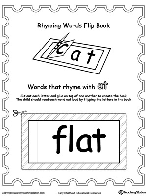 Printable Rhyming Words Flip Book AT