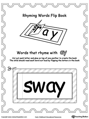 Use this Printable Rhyming Words Flip Book AY to teach your child to see the relationship between similar words.