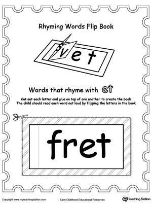 Use this Printable Rhyming Words Flip Book ET to teach your child to see the relationship between similar words.