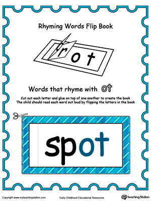 Printable Rhyming Words Flip Book OT in Color