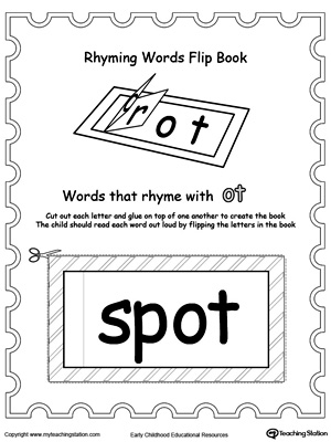 Use this Printable Rhyming Words Flip Book OT to teach your child to see the relationship between similar words.